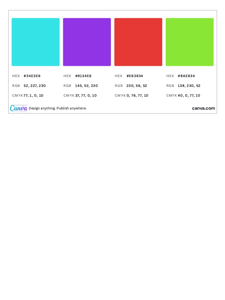 Color Codes for Design Projects | PDF | Computers