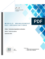 Module: Management Des Organisations: Filière: Technicien Spécialisé en Gestion