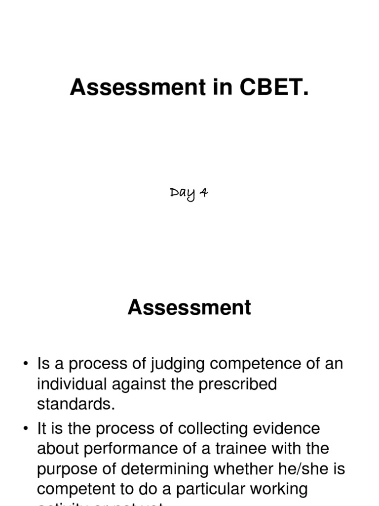 Assessment In Cbet Pdf Educational Assessment Competence Human