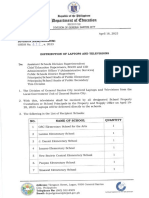 Division Memo 412 S.2023 Distribution of Laptops and Televisions