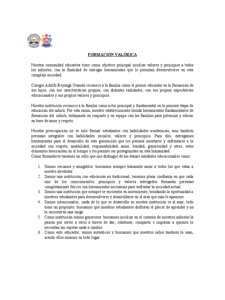 Formación de Valores en la Familia | PDF | Amor | Familia