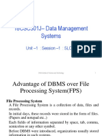 18CSC301J - Data Management Systems: Unit - 1: Session - 1: SLO - 2