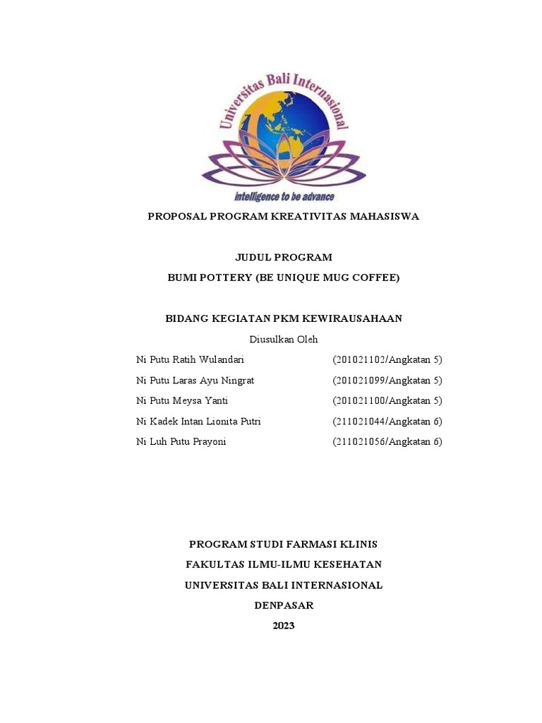 Proposal Program Kreativitas Mahasiswa | PDF | Kesehatan Holistik