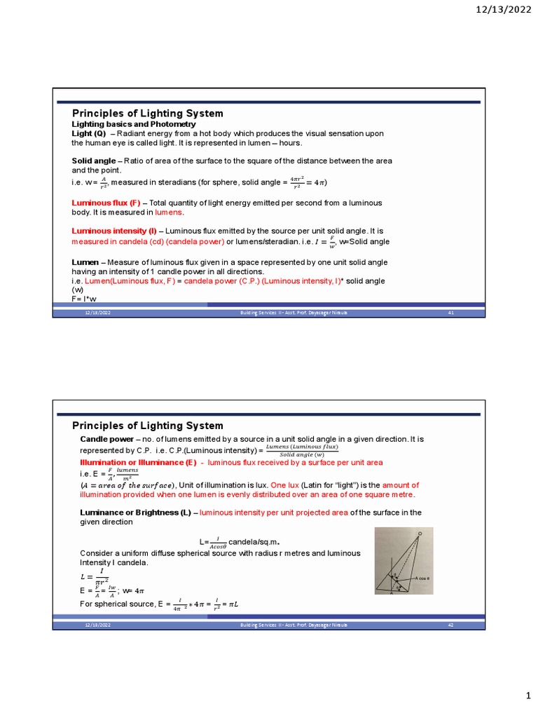 Lecture Slide 4 | PDF | Lighting | Light