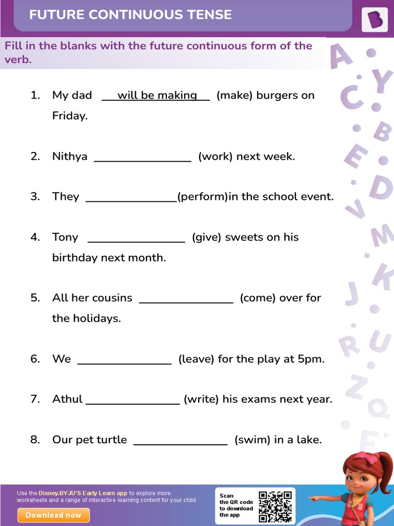 Future Continuous Tense Worksheets | PDF