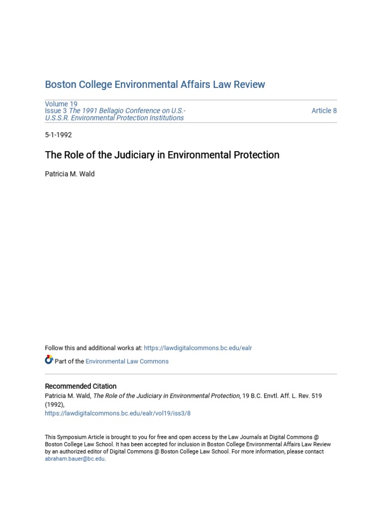 The Role of The Judiciary in Environmental Protection | PDF | United ...