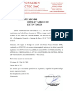 Certificado de Operatividad de Extintores