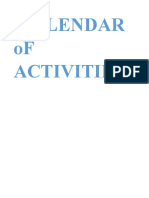 Calendar of Activities