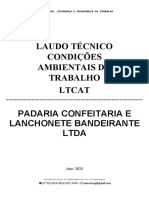 Laudo Técnico Condições Ambientais Do Trabalho Ltcat Padaria Confeitaria E Lanchonete Bandeirante Ltda