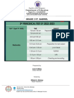 3rd Quarterly Examination Schedule SY 2022-2023 MAM LIZA