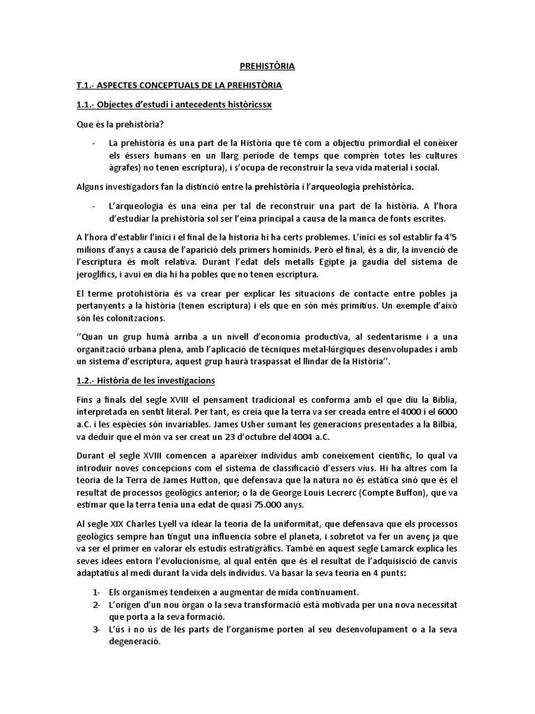 Prehistòria Apuntes Profesor Fullola Pdf