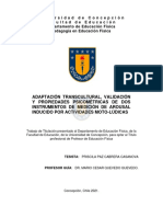 Universidad de Concepción Facultad de Educación Departamento de Educación Física Pedagogía en Educación Física