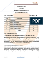 Syllabus 2022-2023 Class: XII Biology (Code No. 044) Course Structure Total Times: 3 Hrs Total Marks: 70