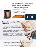 Materi Pendidikan, Keislaman, Sains, Sosial Dan Eksata Dalam Al-Qur'an