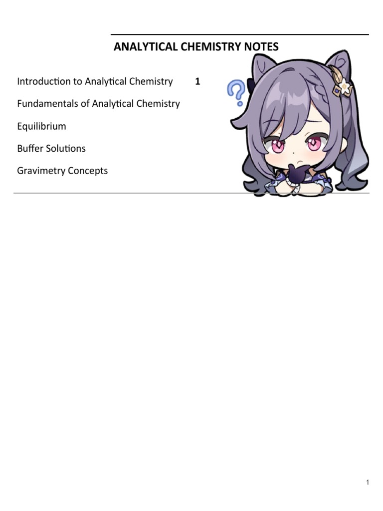 Analytical Chemistry Lecture Notes | PDF