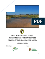 Plan de Manejo Del Parque Departamental Y Área Natural de Manejo Integrado Lomas de Arena (2013 - 2022)