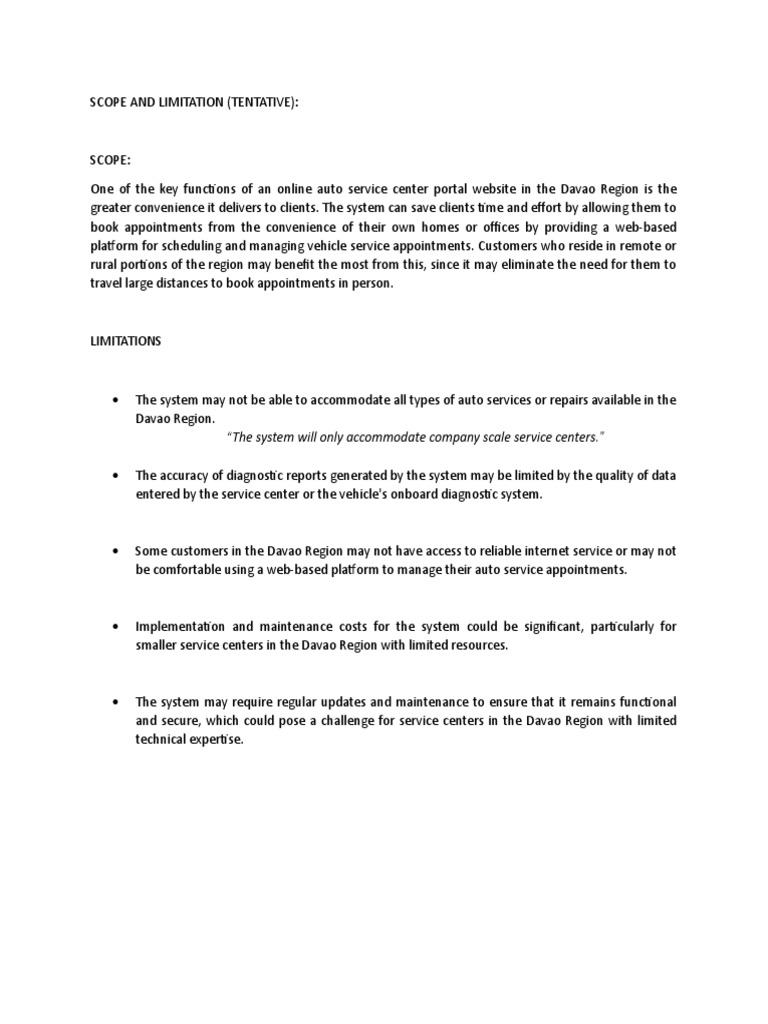 Scope and limitation pdf