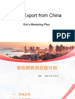 Steel Export From China: Eric's Marketing Plan