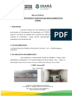 R EL A T Ó R I O Condições Estruturais E Logísticas Dos Destacamentos Do 4ºCRPM