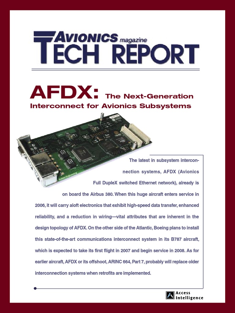 AFDX: Next-Gen Avionics Interconnect | PDF | Ethernet | Network Switch