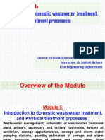 Introduction To Domestic Wastewater Treatment, and Physical Treatment Processes