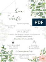 Green Floral Wedding Invitation Template