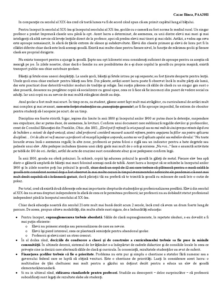(Rom) Educatia in Sec 19 Vs Sec 21 | PDF