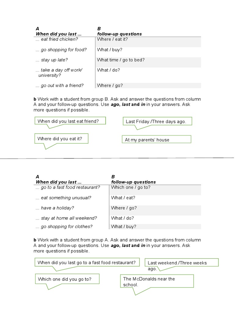 Conversational Questions for Practice | PDF