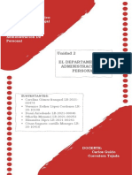 Unidad 2 El Departamento de Administracion de Personal: Universidad Federico Henríquez y Carvajal
