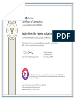 Equity First: The Path To Inclusion and Belonging: Certificate of Completion