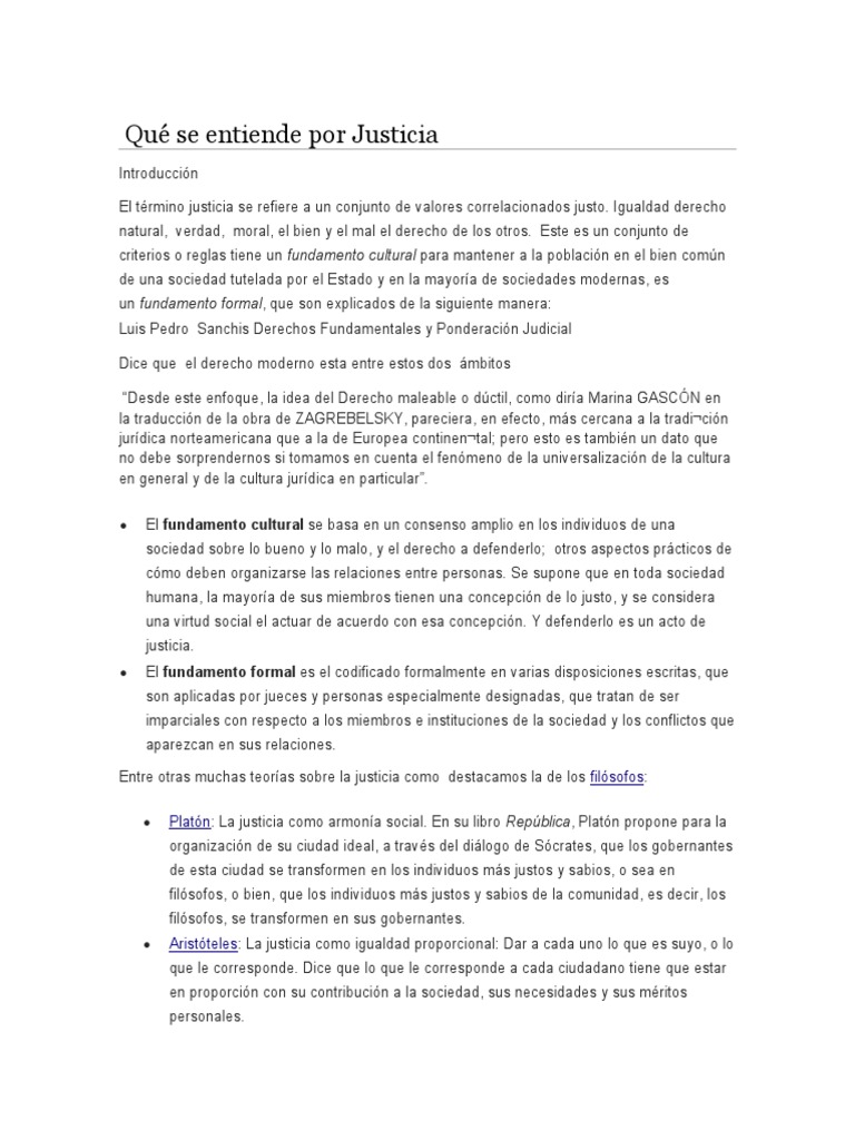Concepciones y fundamentos de justicia | PDF | Justicia | Crimen y ...