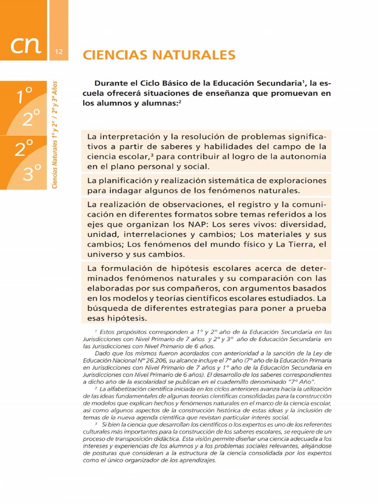 NAP Ciencias Naturales Ciclo Básico PDF Educación primaria