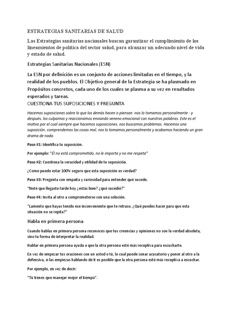 Estrategias Sanitarias del Minsa | PDF | Verdad