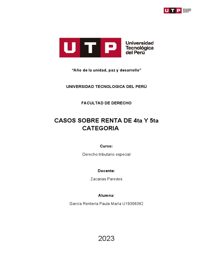 Casos de Renta 4ta y 5ta Categoría | PDF | Impuesto sobre la renta ...