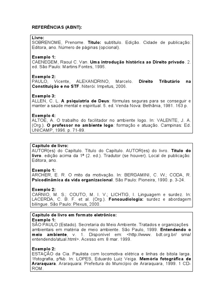 Referências Bibliográficas ABNT | PDF | Estudos de Línguas Estrangeiras