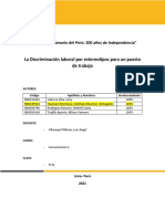 La Discriminación Laboral Por Estereotipos para Un Puesto de Trabajo