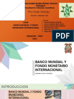 Pre-Grado Derecho: Tema Banco Mundial Y Fondo Monetario Internacional Arequipa - Perú 2022