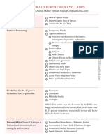 FPSC General Recruitment Syllabus: Grammar Usages