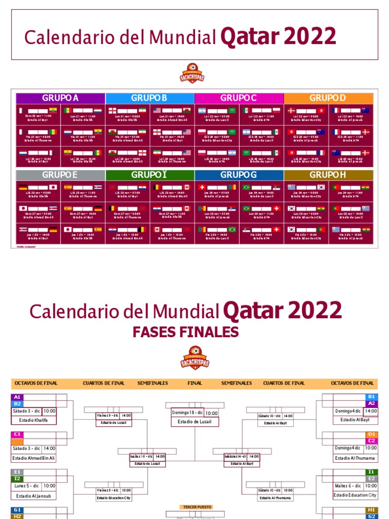 Calendario Mundial Qatar 2022 PDF PDF