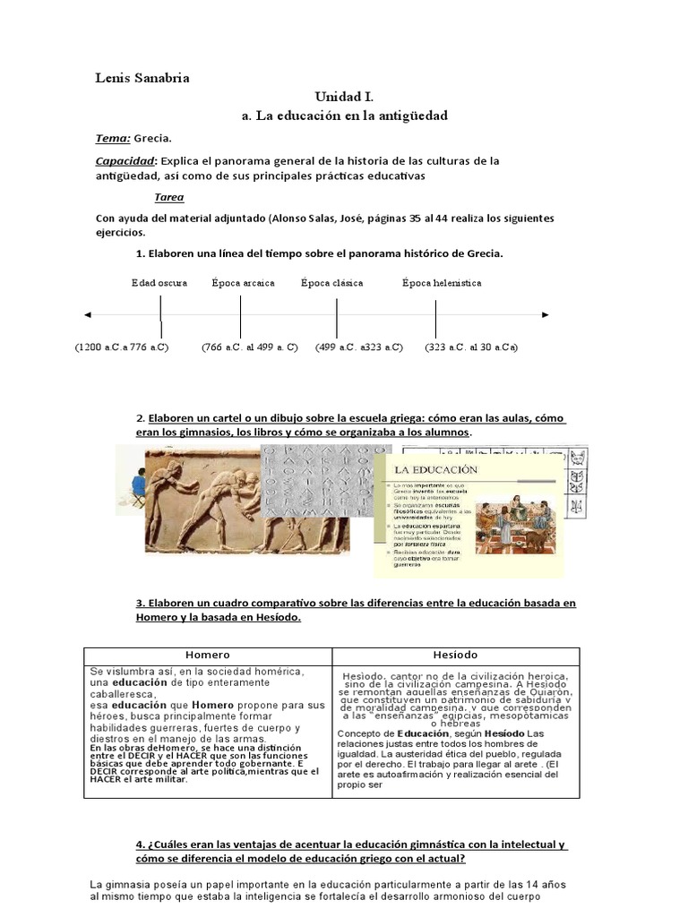 Historia de La Educación | Descargar gratis PDF | Homero | Antigua Grecia