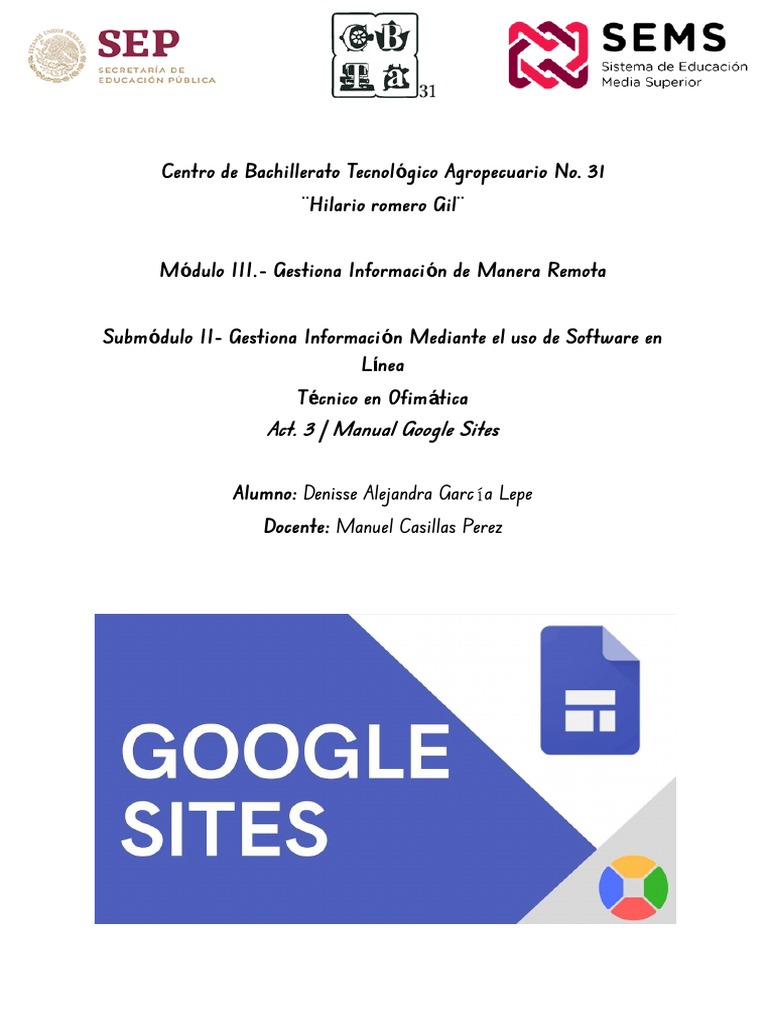 Manual para Crear Páginas en Google Sites | PDF | Sitios web | Informática