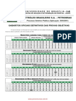 Gabaritos oficiais definitivos de provas objetivas