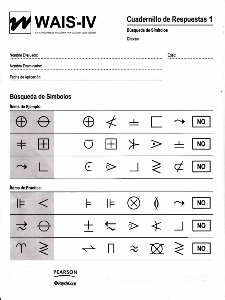 WAIS IV Cuadernillo Respuesta 1 PDF