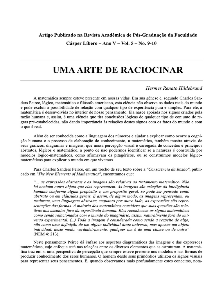 A Arte de Raciocinar na Matemática | PDF | Matemática | Pensamento