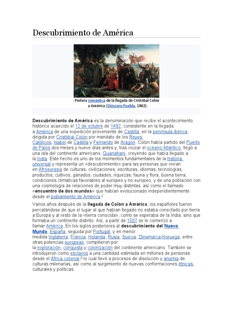 Descubrimiento de América | PDF