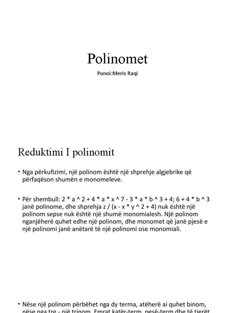Polinomet | PDF