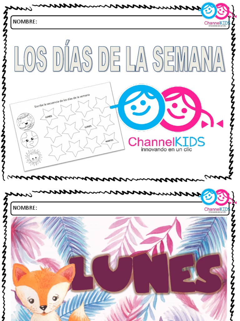 Actividades para aprender los días de la semana | PDF | Artes del ...