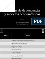 Técnicas de Dependencia y Modelos Econométricos: Profesor