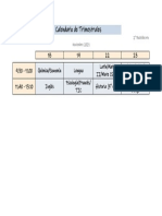 Calendario de trimestrales 2o Bachillerato Noviembre 2021