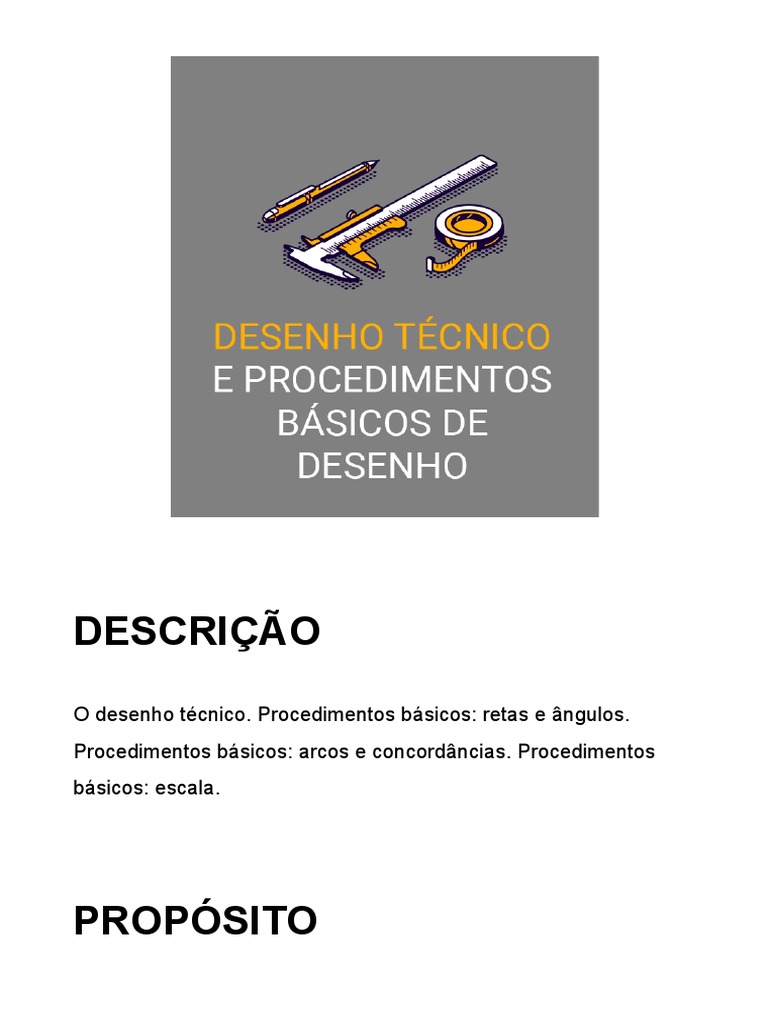 Desenho Técnico e Procedimentos Básicos de Desenho | PDF | Círculo | Ângulo